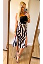 Saia Midi Animal Print Zebra Preta