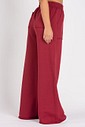 Calça Wide Leg Moletom Bordo