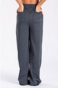 Calça Wide Leg Moletom Peluciada Mescla Escuro Calça Wide Leg Moletom Peluciada Mescla Escuro