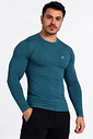 Camiseta Térmica Manga Longa Masculina Peluciada Azul Petroleo