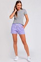 Short de Moletom Feminino Runner Larel Lilás Short de Moletom Feminino Runner Larel Lilás