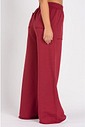Calça Wide Leg Moletom Peluciada Bordo