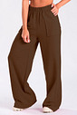 Calça Wide Leg Moletom Marrom