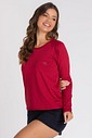Camiseta Feminina UV Dry Manga Longa Raglan Bordo Camiseta Feminina UV Dry Manga Longa Raglan Bordo