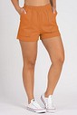 Short de Moletom Feminino Bolso a Fio Caramelo Short de Moletom Feminino Bolso a Fio Caramelo