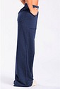 Calça Wide Leg Moletom Peluciada Mescla Marinho Calça Wide Leg Moletom Peluciada Mescla Marinho