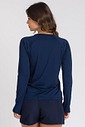 Camiseta Feminina UV Dry Manga Longa Raglan Marinho