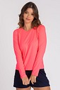 Camiseta Feminina UV Dry Manga Longa Raglan Rosa Neon Camiseta Feminina UV Dry Manga Longa Raglan Rosa Neon