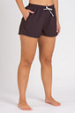 Short Praia Confort Feminino Liso Marrom