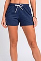 Short de Moletom Feminino Runner Larel Mescla Marinho Short de Moletom Feminino Runner Larel Mescla Marinho