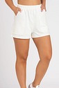 Short de Moletom Feminino Bolso a Fio Off White  Short de Moletom Feminino Bolso a Fio Off White