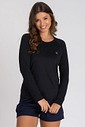 Camiseta Feminina UV Dry Manga Longa Raglan Preto Camiseta Feminina UV Dry Manga Longa Raglan Preto