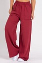 Calça Wide Leg Moletom Bordo