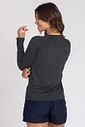Camiseta Feminina UV Dry Manga Longa Raglan Chumbo Camiseta Feminina UV Dry Manga Longa Raglan Chumbo
