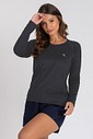 Camiseta Feminina UV Dry Manga Longa Raglan Chumbo Camiseta Feminina UV Dry Manga Longa Raglan Chumbo