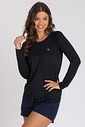 Camiseta Feminina UV Dry Manga Longa Raglan Preto Camiseta Feminina UV Dry Manga Longa Raglan Preto