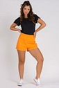 Short de Moletom Feminino Bolso a Fio Orange 
