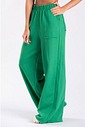 Calça Wide Leg Moletom Peluciada Verde Bandeira