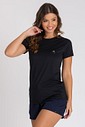 Camiseta Feminina UV Dry Manga Curta Raglan Preto Camiseta Feminina UV Dry Manga Curta Raglan Preto