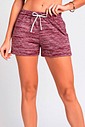 Short de Moletom Feminino Runner Larel Bordo Riscado Short de Moletom Feminino Runner Larel Bordo Riscado