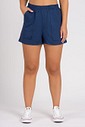Short de Moletom Feminino Bolso a Fio Marinho