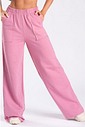 Calça Wide Leg Moletom Peluciada Rosê Calça Wide Leg Moletom Peluciada Rosê