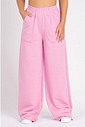Calça Wide Leg Moletom Peluciada Rosa Calça Wide Leg Moletom Peluciada Rosa