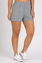 Short de Moletom Feminino Bolso a Fio Chumbo  Short de Moletom Feminino Bolso a Fio Chumbo