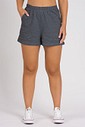 Short de Moletom Feminino Bolso a Fio Mescla Escuro 