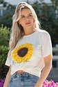 T-shirt Estonada Girassol Branca T-shirt Estonada Girassol Branca