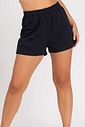 Short de Moletom Feminino Bolso a Fio Preto