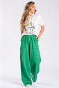 Calça Wide Leg Moletom Peluciada Verde Bandeira