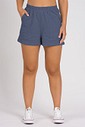 Short de Moletom Feminino Bolso a Fio Mescla Marinho 