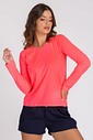 Camiseta Feminina UV Dry Manga Longa Raglan Rosa Neon Camiseta Feminina UV Dry Manga Longa Raglan Rosa Neon