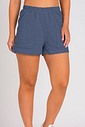 Short de Moletom Feminino Bolso a Fio Mescla Marinho 