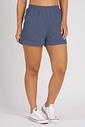 Short de Moletom Feminino Bolso a Fio Mescla Marinho 