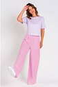 Calça Wide Leg Moletom Peluciada Rosa Calça Wide Leg Moletom Peluciada Rosa