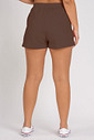 Short de Moletom Feminino Bolso a Fio Marrom