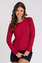 Camiseta Feminina UV Dry Manga Longa Raglan Bordo Camiseta Feminina UV Dry Manga Longa Raglan Bordo
