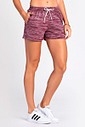 Short de Moletom Feminino Runner Larel Bordo Riscado Short de Moletom Feminino Runner Larel Bordo Riscado
