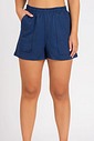 Short de Moletom Feminino Bolso a Fio Marinho