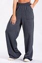 Calça Wide Leg Moletom Mescla Escuro Calça Wide Leg Moletom Mescla Escuro