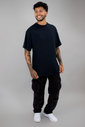 T-shirt Oversized Masculina Preta Luxo Urbano