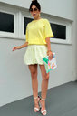 Saia Balonê Vichy Amarela Luxo Urbano