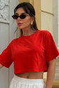 Cropped Bordado Love Vermelho  Luxo Urbano