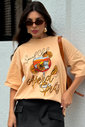 T-shirt Oversized Aperol Com Glitter Luxo Urbano