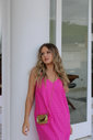 Vestido Longo de Laise Rosa Luxo Urbano