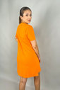 T-shirt Dress Laranja Feminino Luxo Urbano