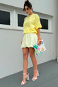 Saia Balonê Vichy Amarela Luxo Urbano