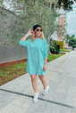 Vestido de Moletom Curto Verde Agua  Luxo Urbano Vestido de Moletom Curto Verde Agua  Luxo Urbano